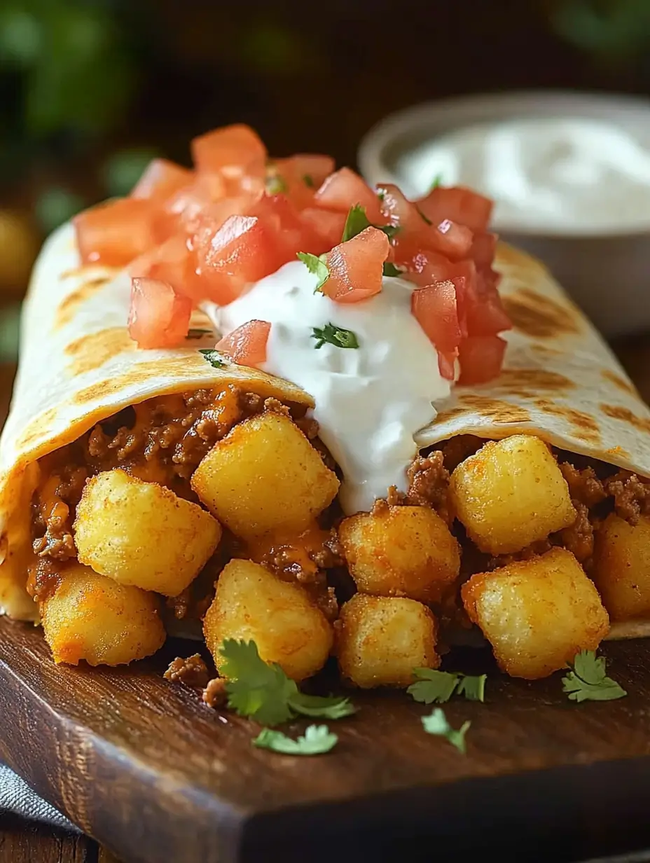 Cheesy potato burritos