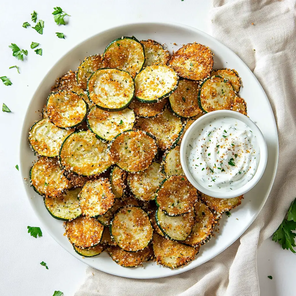 Crispy baked zucchini chips